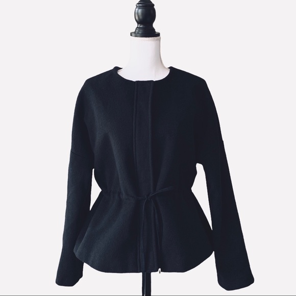 EVETTE & K BLACK WOOL ZIP UP JACKET - Picture 6 of 14